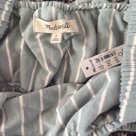 NWT madewell organic cotton crop tank green stripe size S - Picture 5 of 5